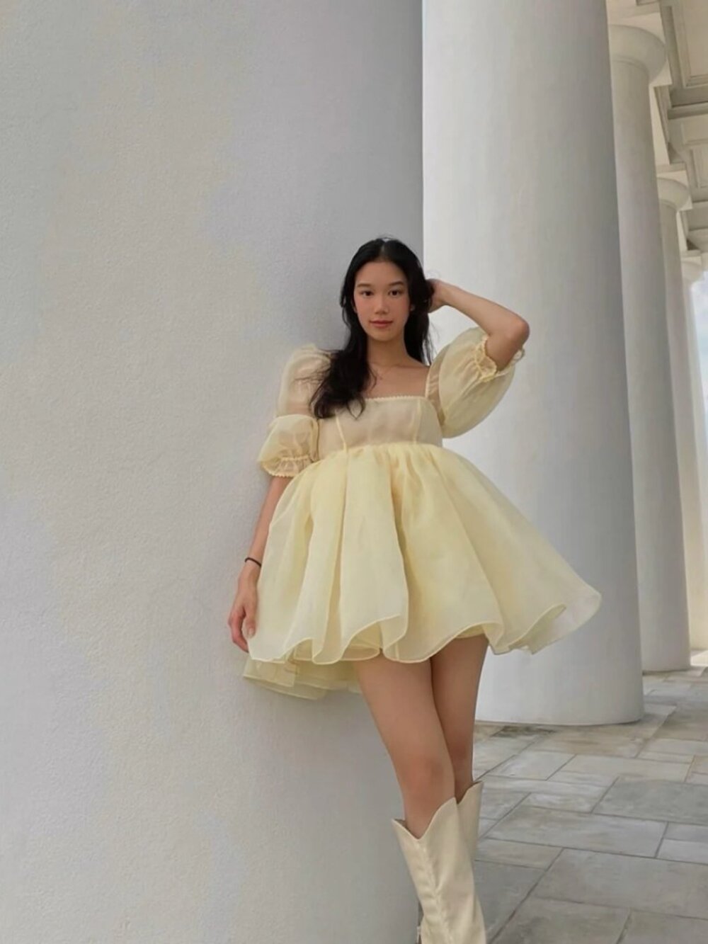 Selkie Banana Puff Dress - Picture 5 of 5